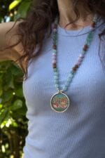 japamala acquamarina kunzite fluorite