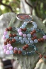 japamala acquamarina kunzite fluorite