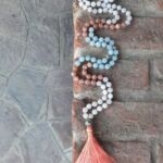 japamala acquamarina labradorite bianca pietra del sole fiore di loto argento