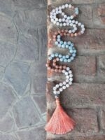 japamala acquamarina labradorite bianca pietra del sole fiore di loto argento