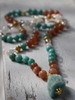 japamala amazzonite quarzo pietra del sole labradorite bianca