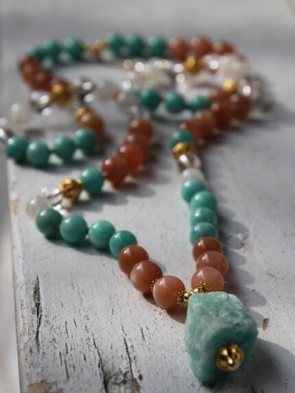 japamala amazzonite quarzo pietra del sole labradorite bianca