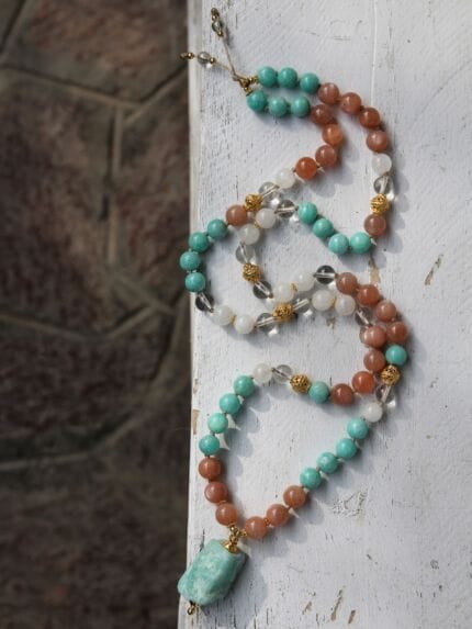 japamala amazzonite quarzo pietra del sole labradorite bianca