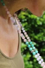 japamala amazzonite quarzo rosa ametista