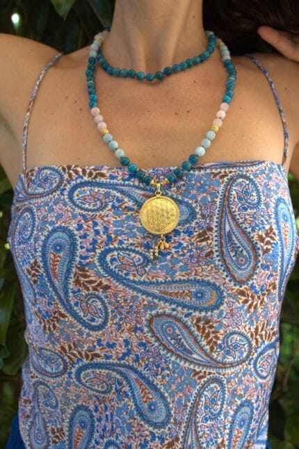 japamala apatite acquamarina quarzo rosa