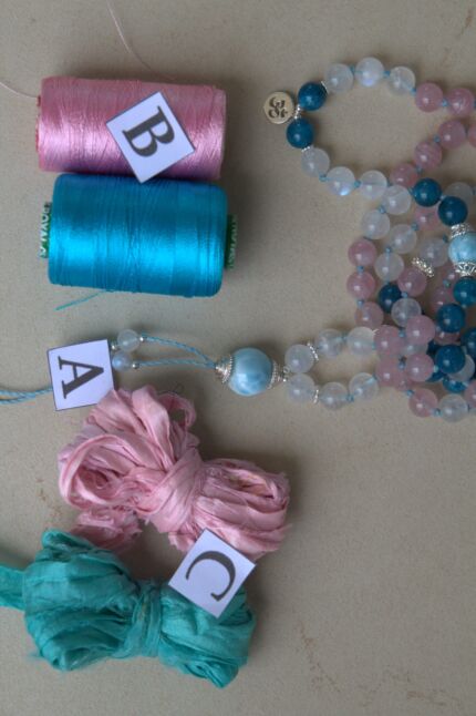 japamala apatite quarzo rosa labradorite larimar