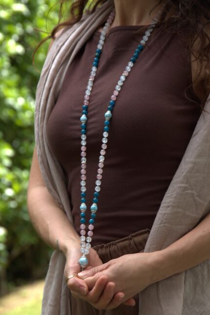japamala apatite quarzo rosa labradorite larimar