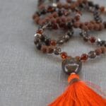 japamala bronzite ambra rudraksha quarzo fumè