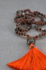 japamala bronzite ambra rudraksha quarzo fumè