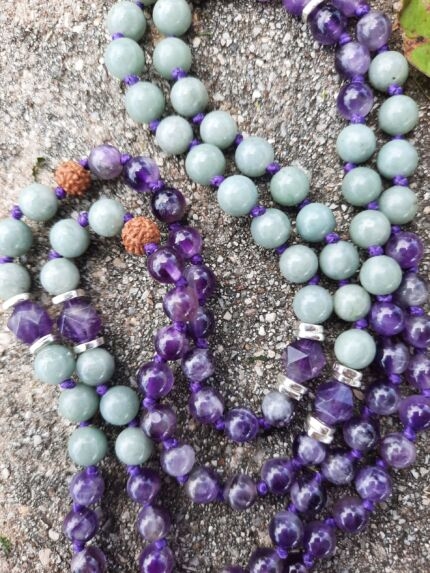 japamala burma ametista fiore della vita argento