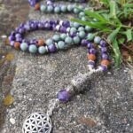 japamala burma ametista fiore della vita argento