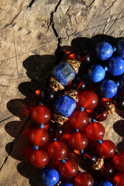 japamala corniola lapis ambra