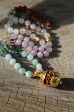 japamala fluorite rudraksha acquamarina quarzo ametista labradorite