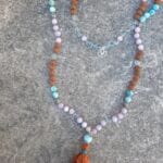 japamala larimar kunzite quarzo rudraksha