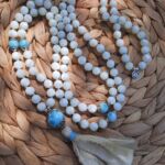 japamala madreperla larimar fiore di loto argento