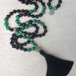 japamala malachite tormalina fiore di loto argento