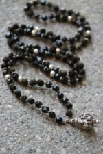 japamala ossidiana lakshmi ganesha