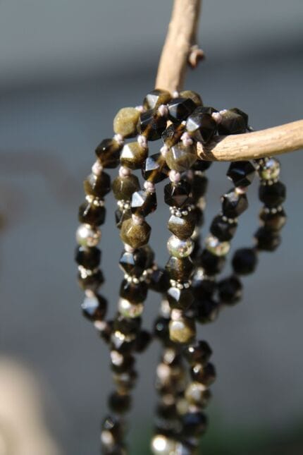 japamala ossidiana lakshmi ganesha