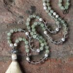 japamala prehnite quarzo perle