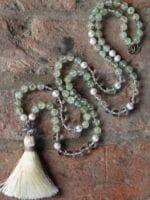 japamala prehnite quarzo perle