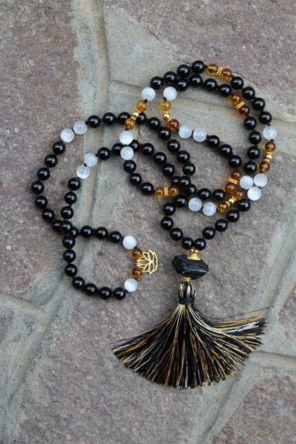 japamala selenite ambra tormalina