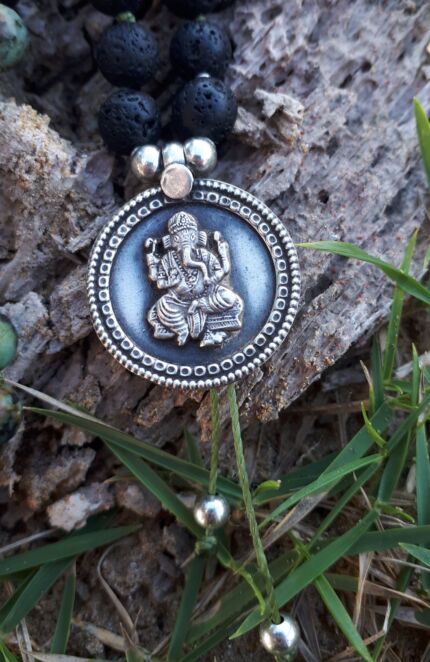 japamala turchese lava ganesha argento