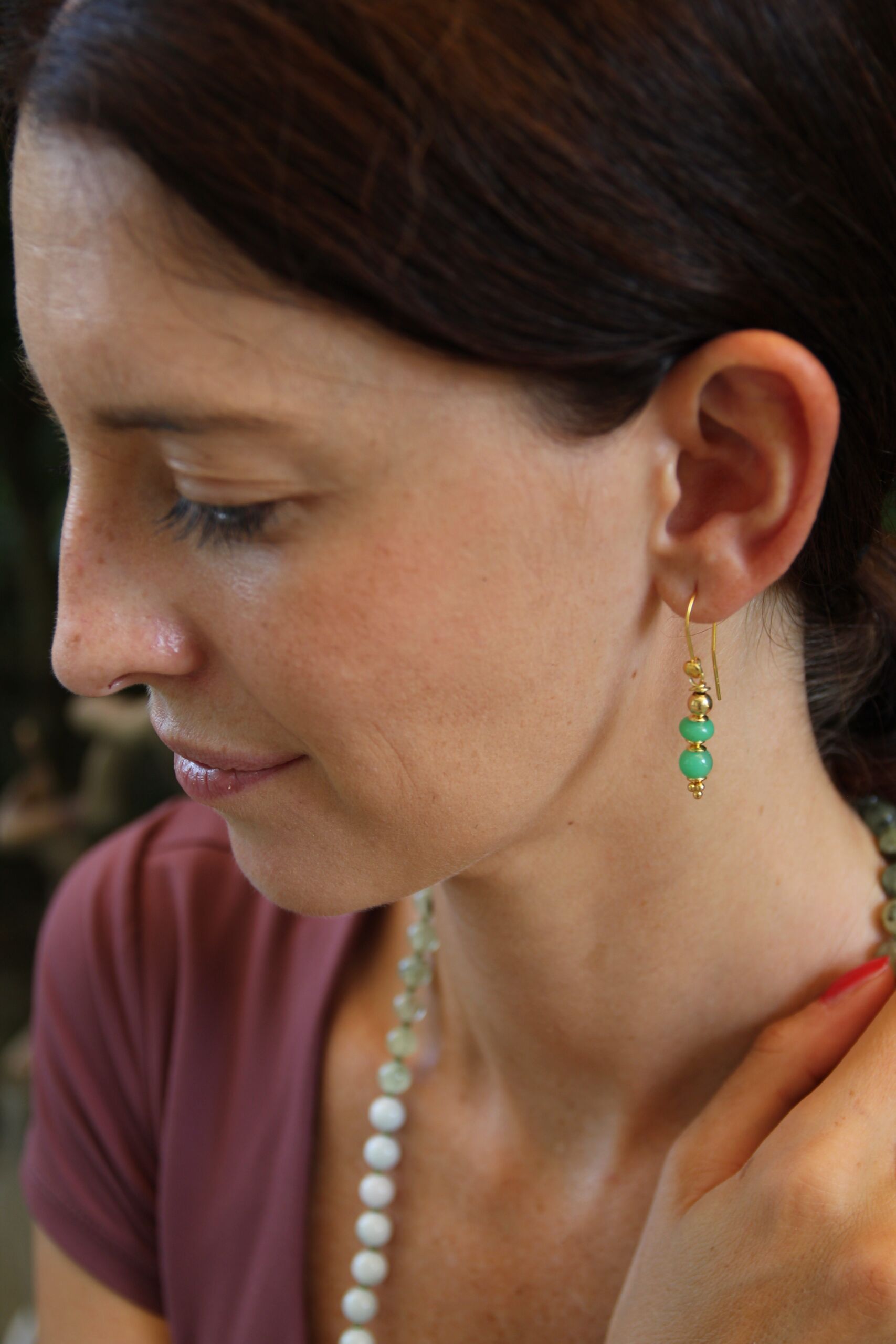 orecchini double crisoprasio orecchini double crisoprasio