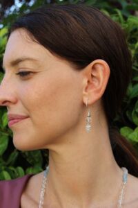 orecchini labradorite bianca quarzo