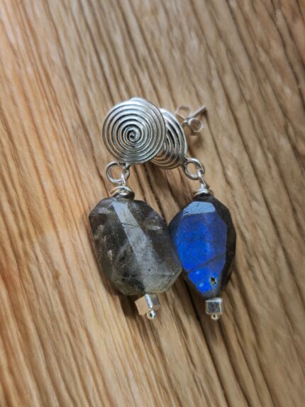 orecchini labradorite spirale
