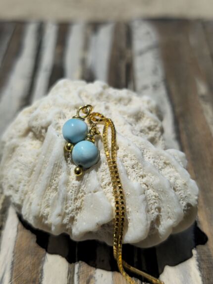 orecchini larimar oro chain
