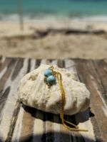 orecchini larimar oro chain