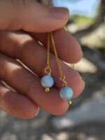 orecchini larimar oro chain
