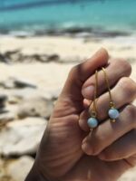 orecchini larimar oro chain