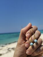 orecchini larimar oro chain