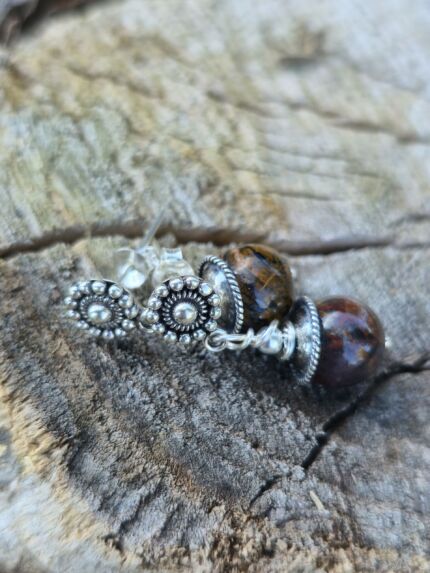 orecchini pietersite fiore