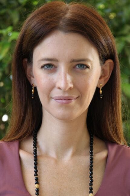 orecchini spinello nero oro