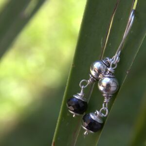 orecchini spinello nero silver