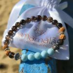 Quarzo fumè Larimar Rudrakha