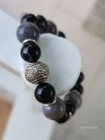 bracciale agata botswana dettagli perla lavorata in argento karen tribe 97-99%