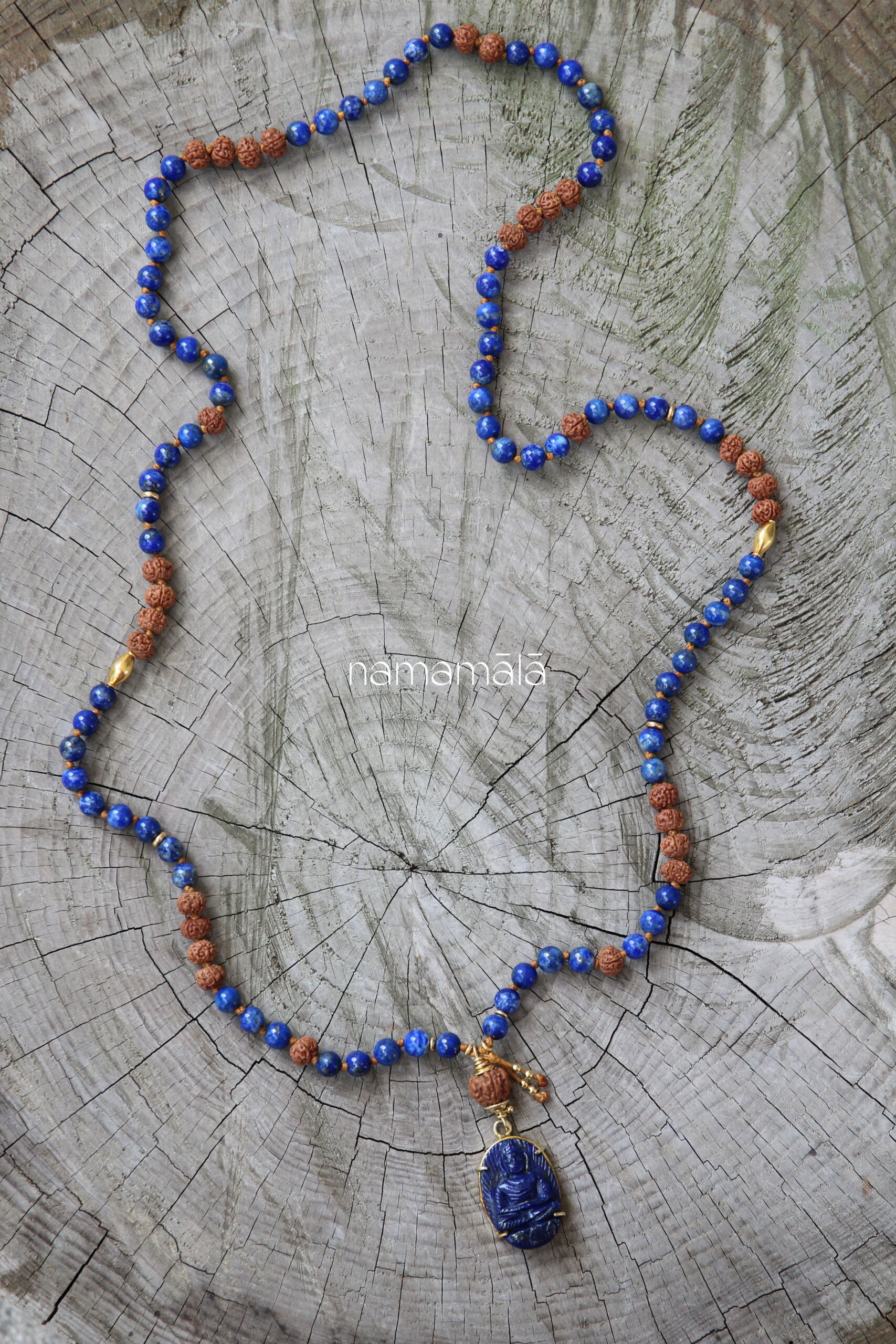 mala-lapislazzuli-rudraksha-namamala Rudraksha Lapis - immagine 1